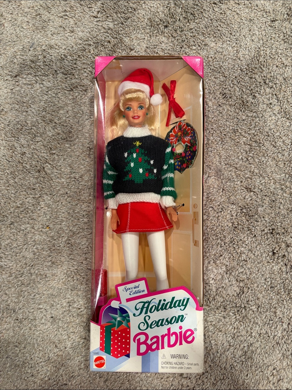 Barbie Holiday Sweater Doll in Red, Green & White